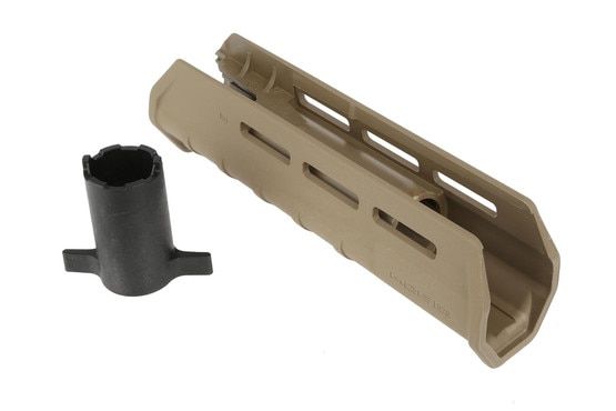 The pump action remington 870 is easily upgraded with the magpul moe forend stock